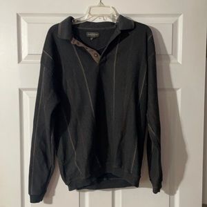 Knights sportswear stripped patterned collard sweater